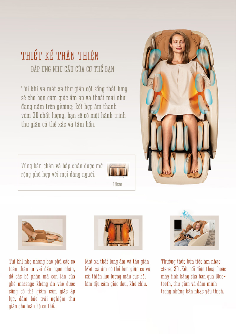 Thiết kế ghế massage Oreni-180