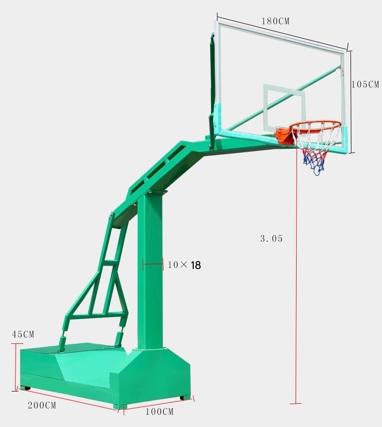 Kích thước trụ bóng rổ di động TT-502