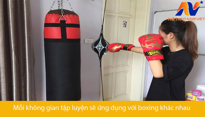 Mỗi không gian tập luyện sẽ ứng dụng với boxing khác nhau