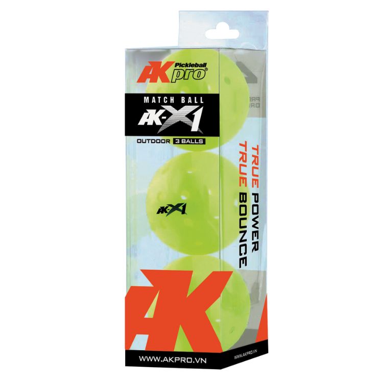 Hộp 3 bóng Pickleball AK-X1 Hộp 3 bóng pickleball AK-X1